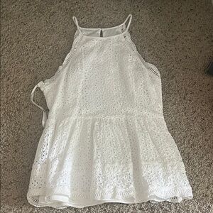 Doe & Rae White Lace Tank Top